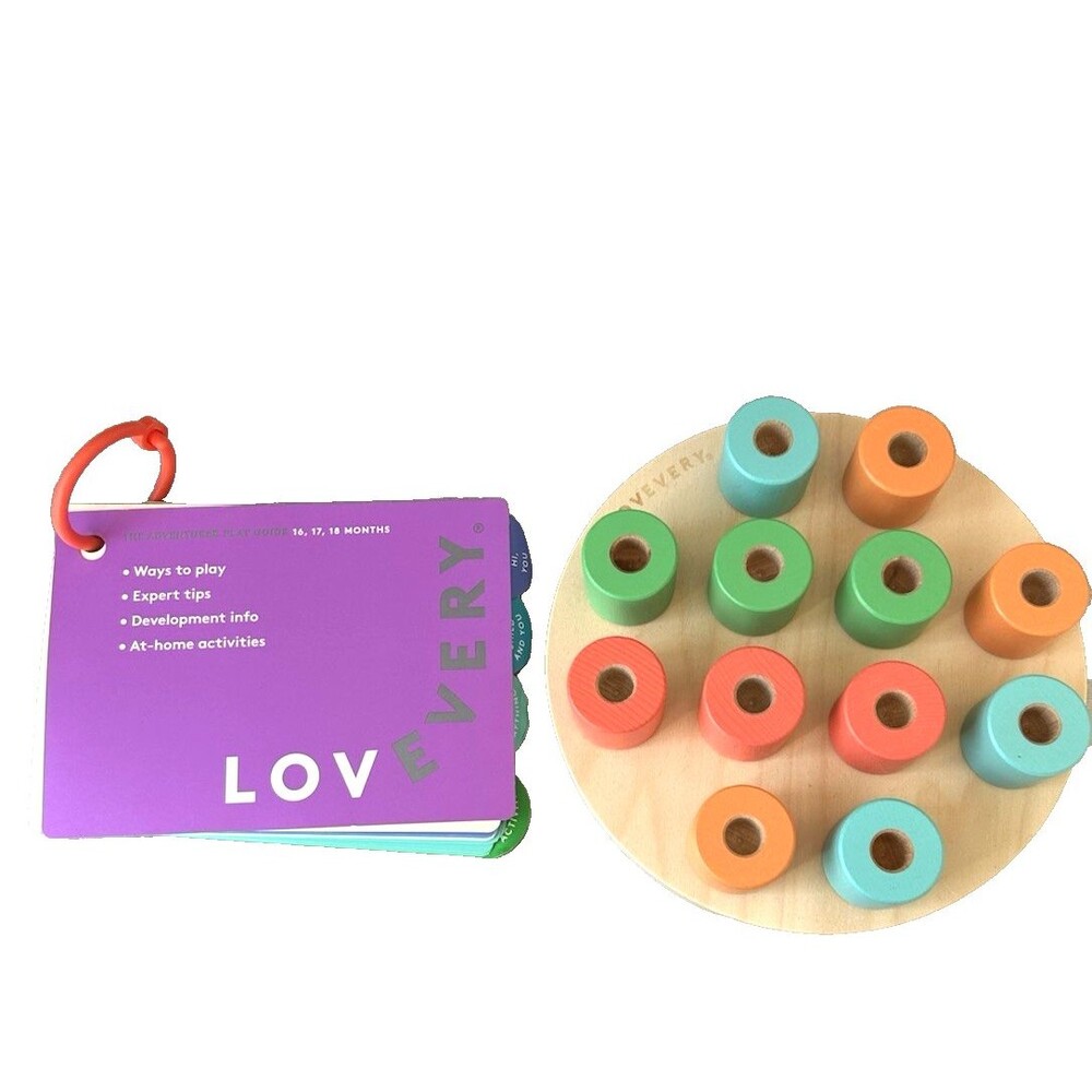 Lovevery Wooden Stacking PegBoard PlayKit Baby 16-18 M & Adventure Play Guide